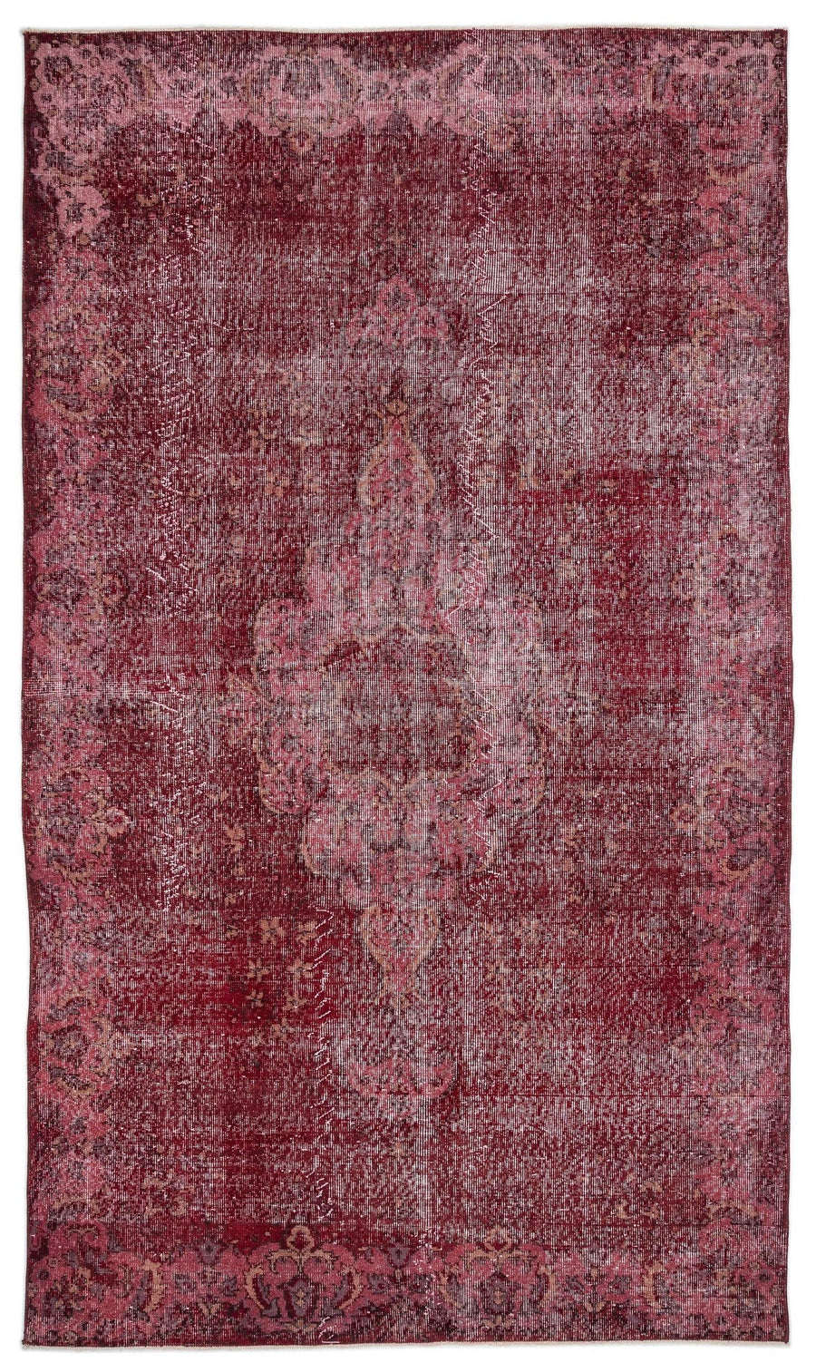 Kırmızı Anadolu Bohem Madalyonlu Yün Halı 180x309 - Özel Seri