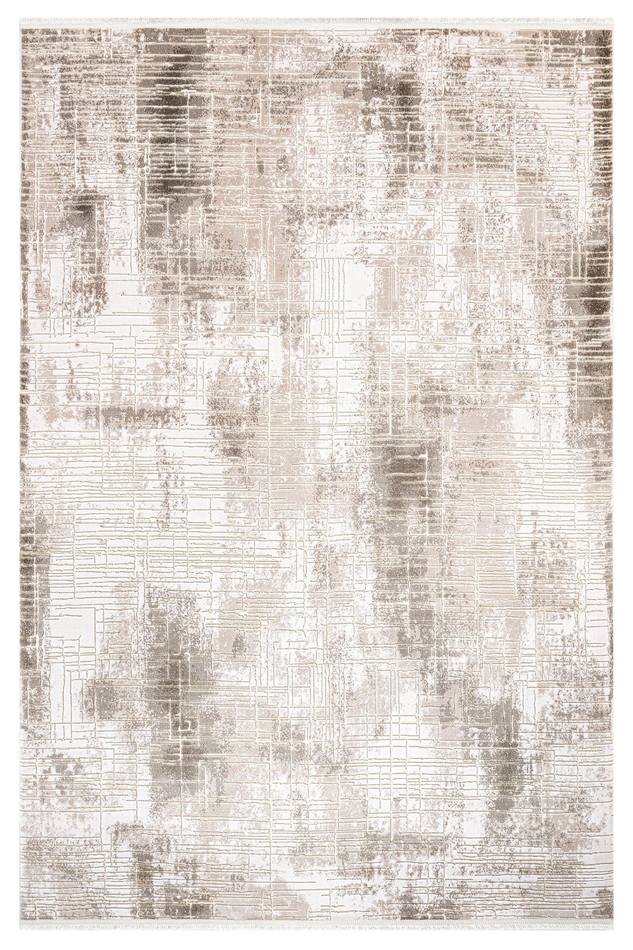 Casayera Bej Çizgili Akrilik Makine Alan Halısı Luxess