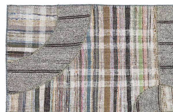 Bej Gri Anadolu Geometrik Modern Yün Halı 160x230 - Özel Seri