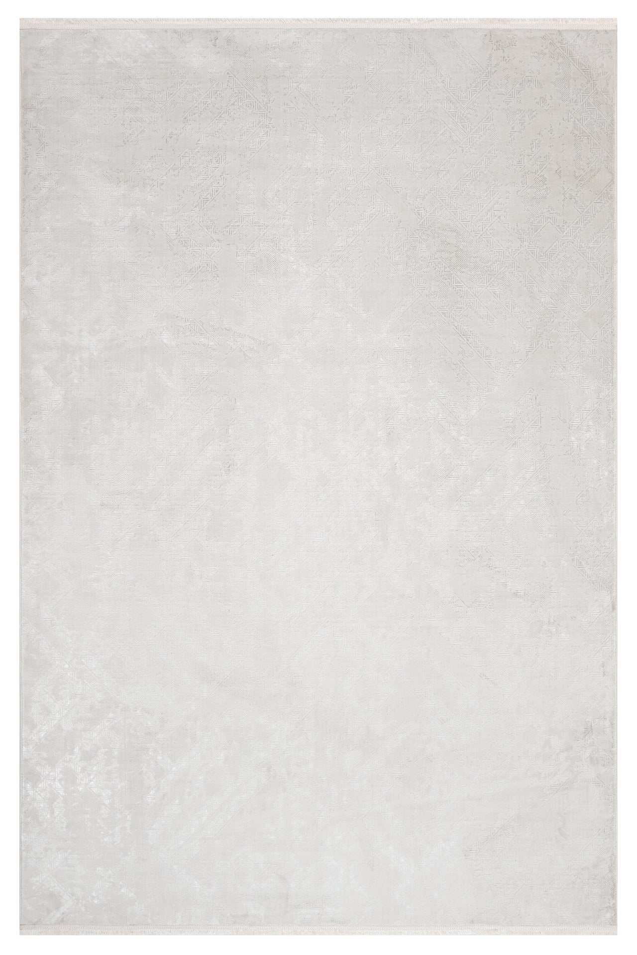 Casay Krem Geometrik Polyester Makine Alan Halısı Luxess