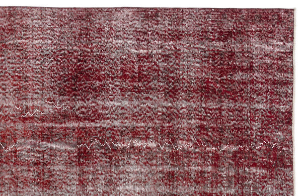 Kırmızı Anadolu Eskitme Geometrik Yün Halı 208x310 - Özel Seri