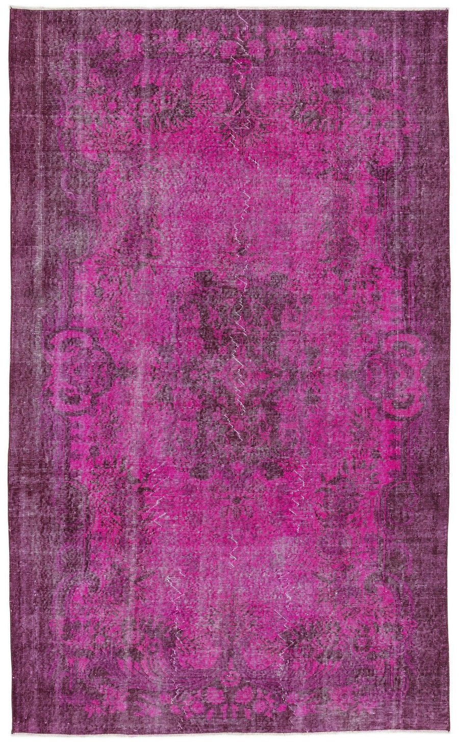 Pembe Anadolu Eskitme Madalyonlu Yün Halı 179x293 - Özel Seri