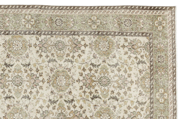 Bej Anadolu Eskitme Geometrik Yün Halı 185x304 - Özel Seri