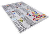 Light Grey Blue Kids' Living Room Rug - Polyester Digital Print