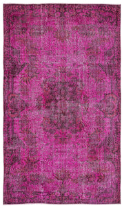 Atina Pembe Eskitme Yün El Dokuma Halısı 176 x 301 Apex Unique