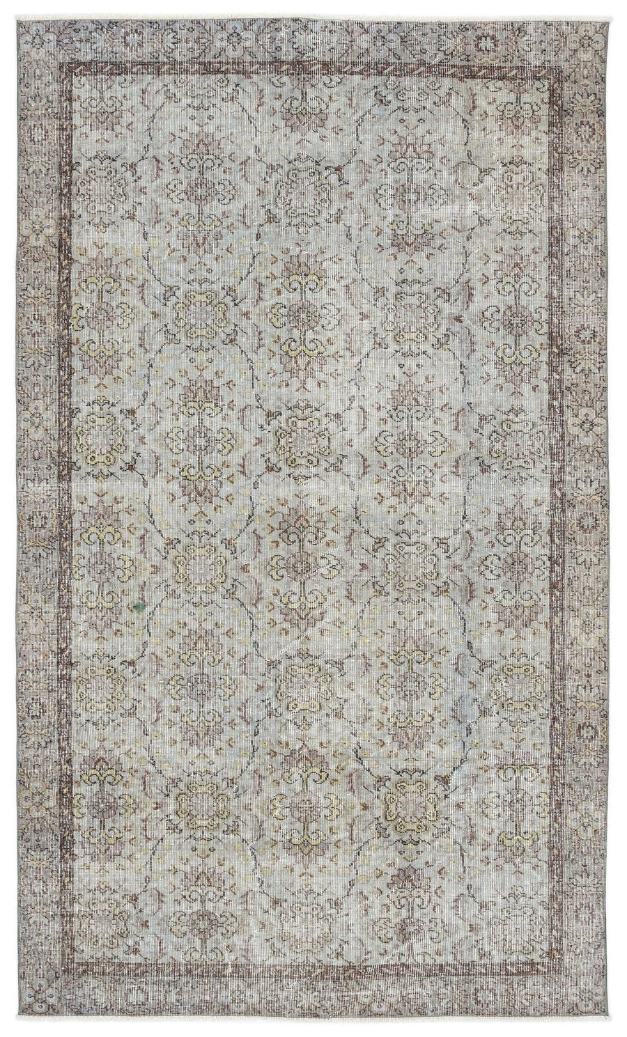 Bej Anadolu Geometrik Çiçekli Yün Halı 161x278 - Özel Seri