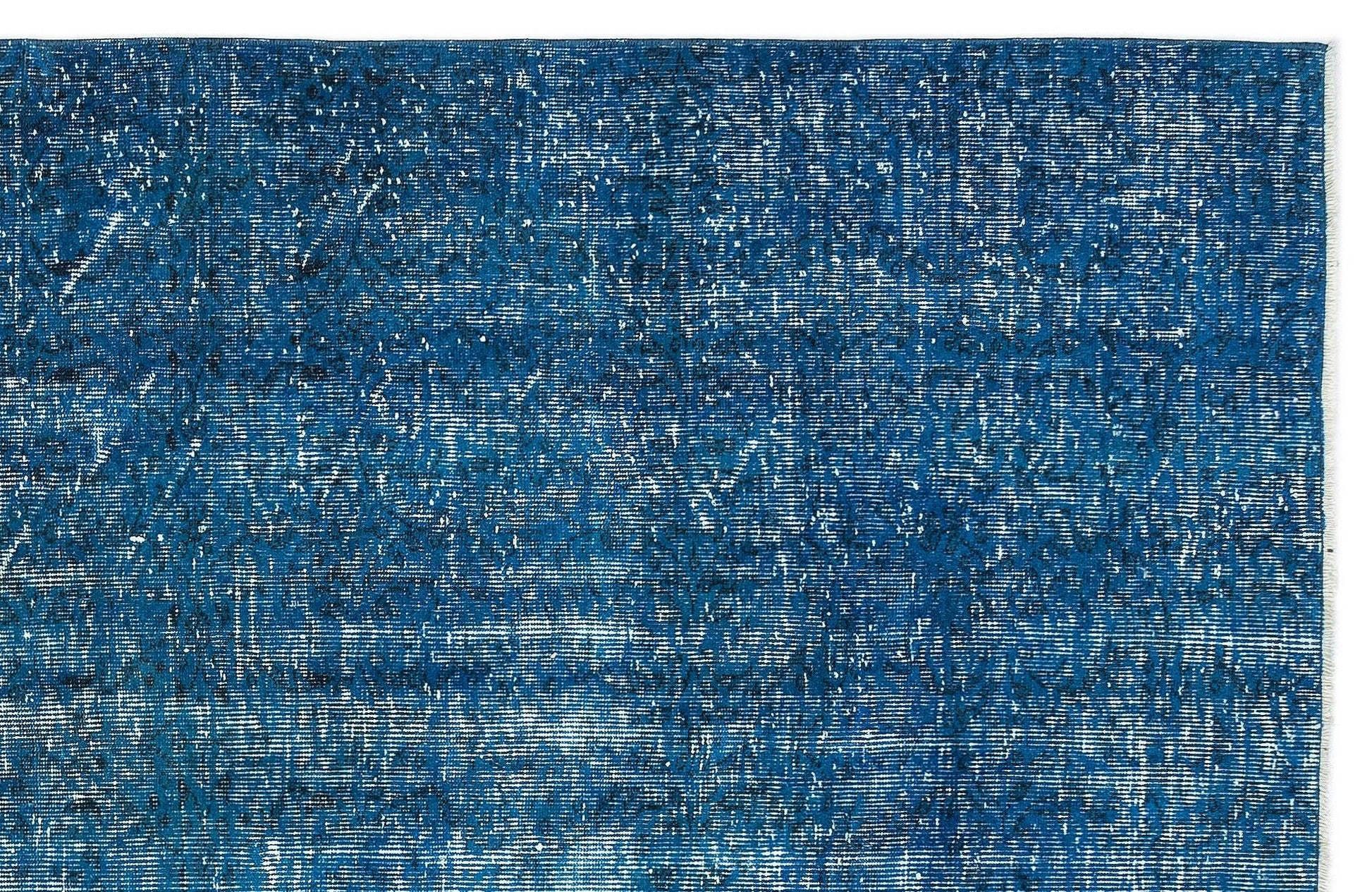 Beyaz Krem Eskitme Geometrik Yün Halı 161x277