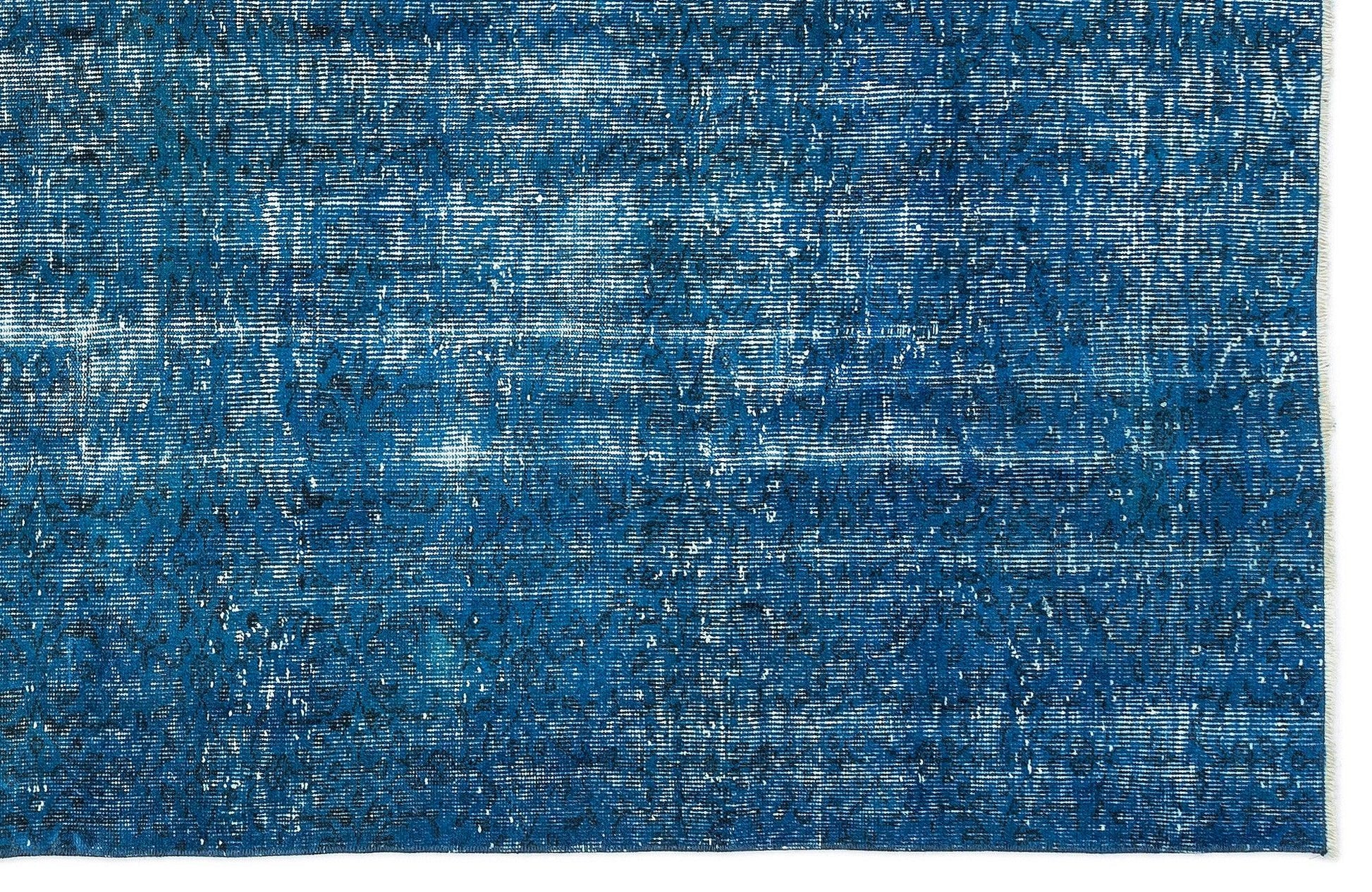Beyaz Krem Eskitme Geometrik Yün Halı 161x277