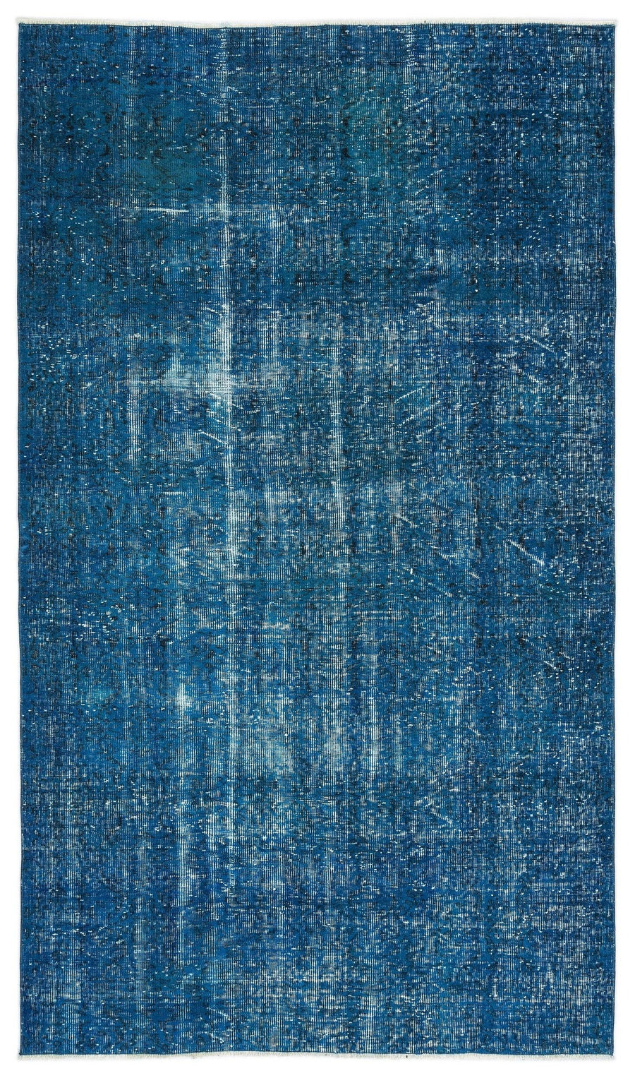 Beyaz Krem Eskitme Geometrik Yün Halı 161x277