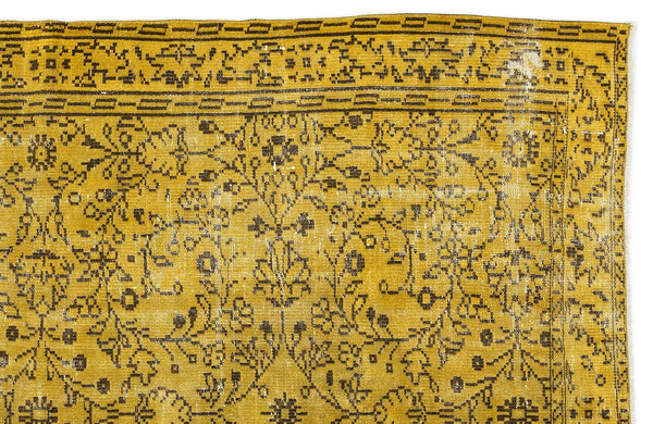 Sarı Anadolu Eskitme Geometrik Yün Halı 176x284 - Özel Seri