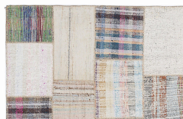 Bej Bohem Geometrik Yün Halı 160x230
