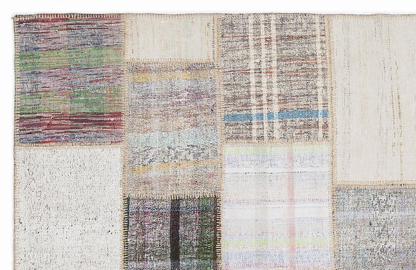 Bej Bohem Geometrik Yün Halı 160x230