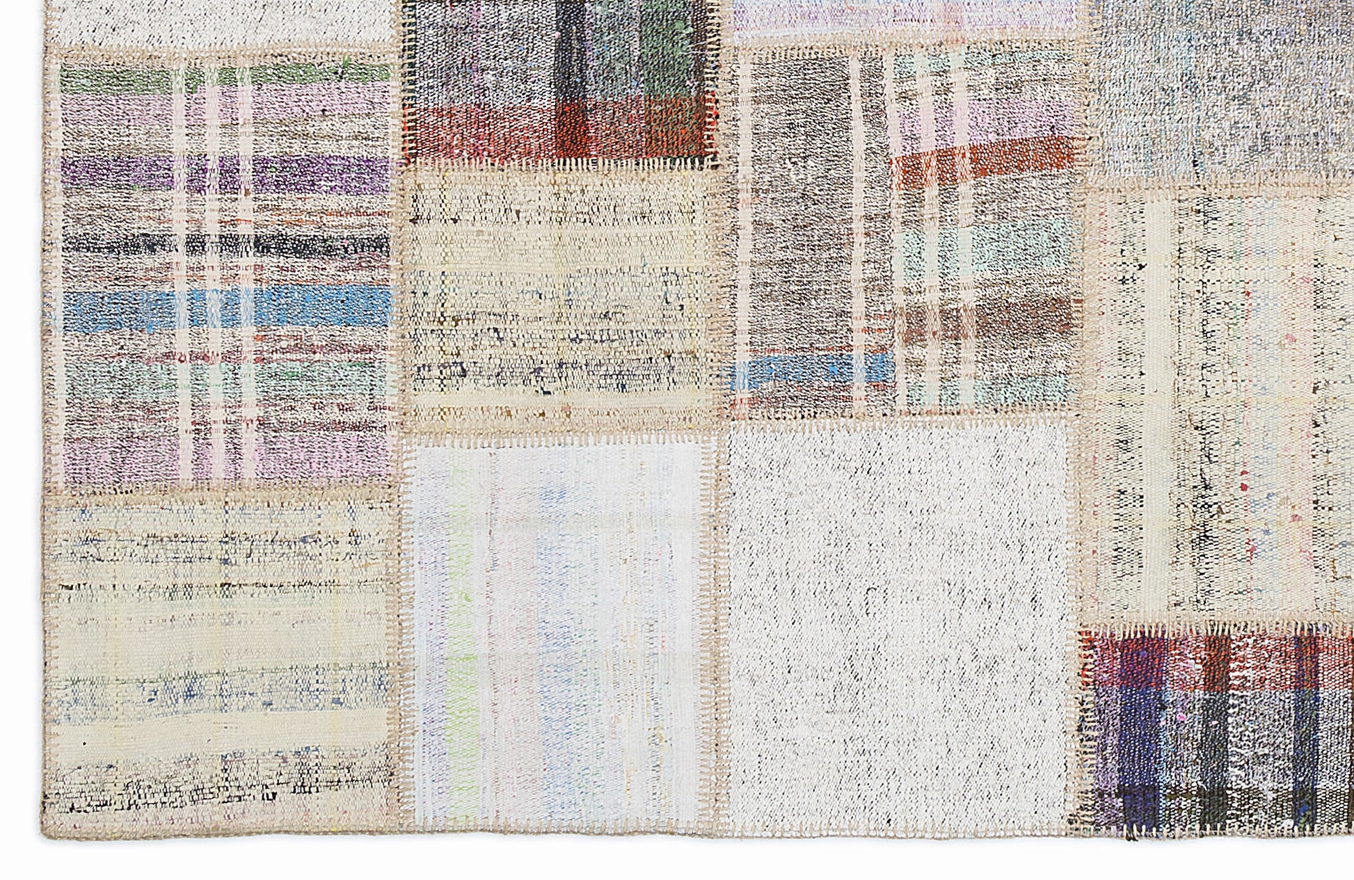 Teselya Bej Çizgili Yün El Dokuma Halısı 160 x 230 Apex Unique