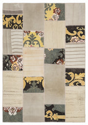 Teselya Bej Çiçekli Yün El Dokuma Halısı 160 x 230 Apex Unique