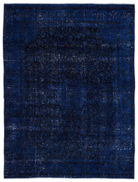 Abstract Navy & Black Hand-Knotted Wool Rug 300x394 cm (9'10" x 12'11")
