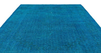Einfarbiger türkiser Vintage Teppich aus Wolle 288x395 cm