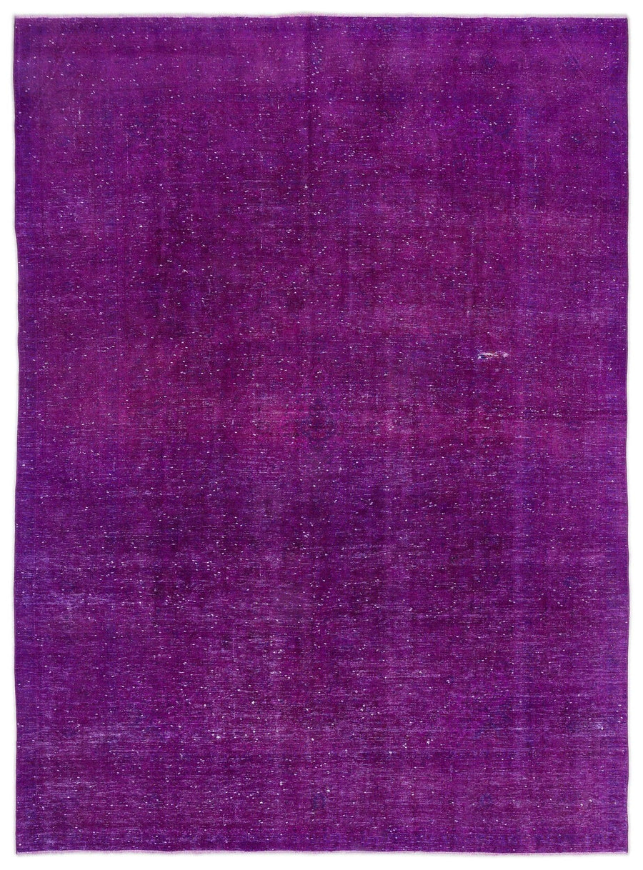 One-of-a-Kind Purple Hand-Knotted Wool Rug 288x394 cm (9'5" x 12'11") – in the living room