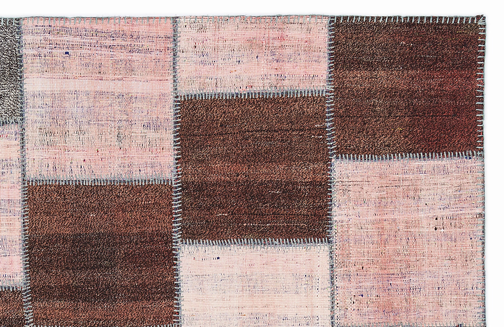 Teselya Pembe Patchwork Yün El Dokuma Halısı 160 x 230 Apex Unique