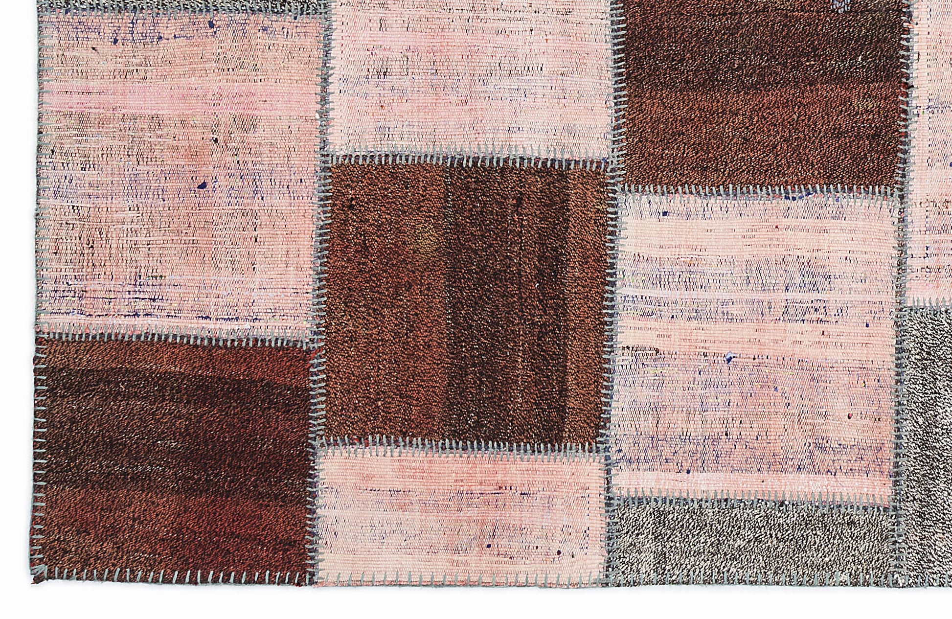 Teselya Pembe Patchwork Yün El Dokuma Halısı 160 x 230 Apex Unique