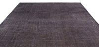 سجادة سوداء ورمادية منسوجة يدويًا، بلون موحد ومظهر عتيق، 291x400 cm 11157