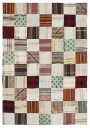 Teselya Bej Patchwork Yün El Dokuma Halısı 160 x 230 Apex Unique