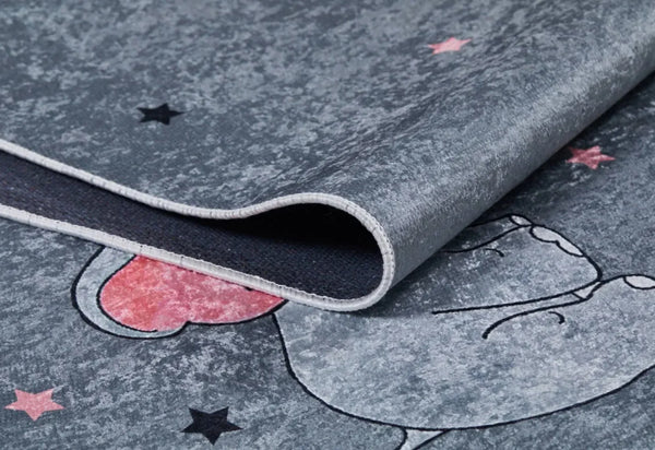 Figürlü Modern Halı - Yıkanabilir - Kaymaz Taban - Pati Dostu