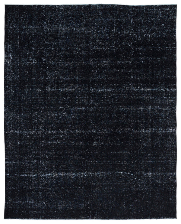 Siyah Eskitme Modern Yün Halı 297x372