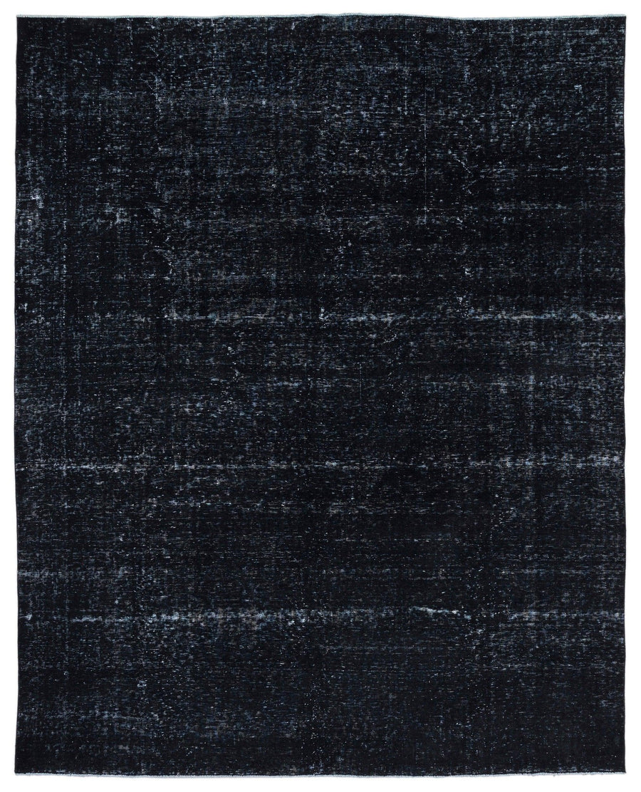 Schwarzer handgeknüpfter Wollteppich mit rutschfester Unterseite 297x372 cm – im Wohnzimmer