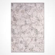 Milani Gri Geometrik Akrilik Makine Halısı Crea