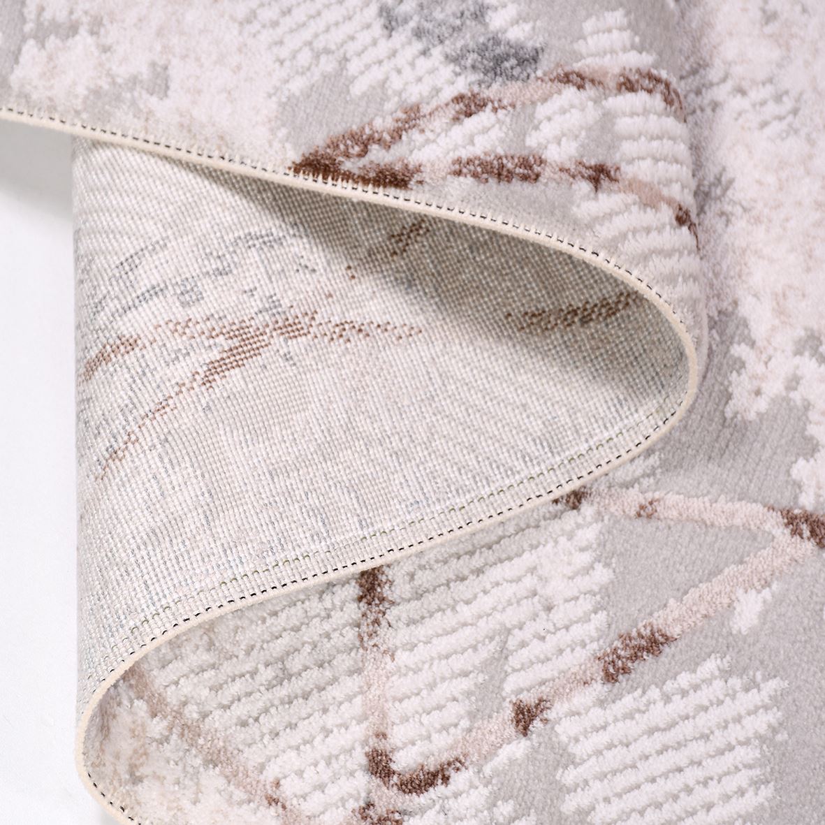 Milani Gri Geometrik Akrilik Makine Halısı Crea