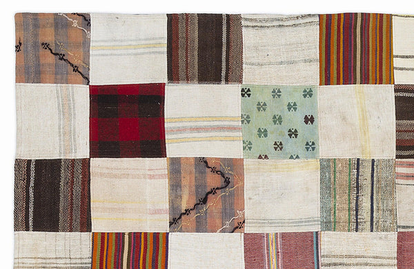 Krem Anadolu Bohem Geometrik Yün Halı 160x230 - Özel Seri