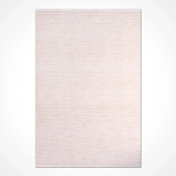 Krem Düz Minimalist Triko Halı - Pati Dostu - Toz Vermez