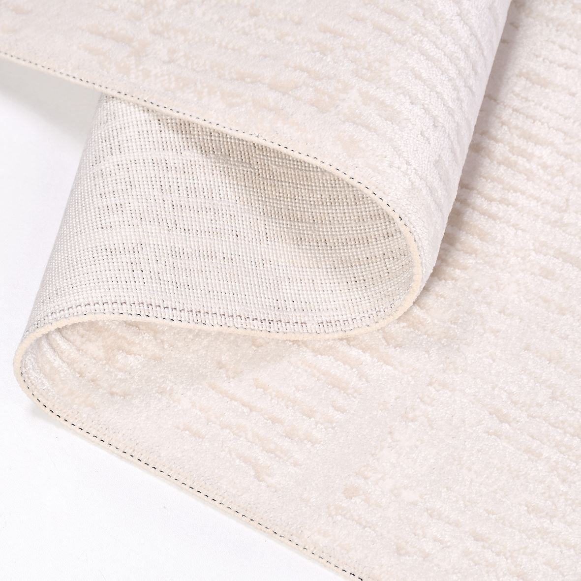 Harley Krem Çizgili Akrilik Makine Halısı Crea