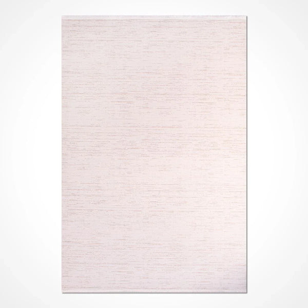 Beyaz Düz Minimalist Triko Halı - Pati Dostu - Toz Vermez