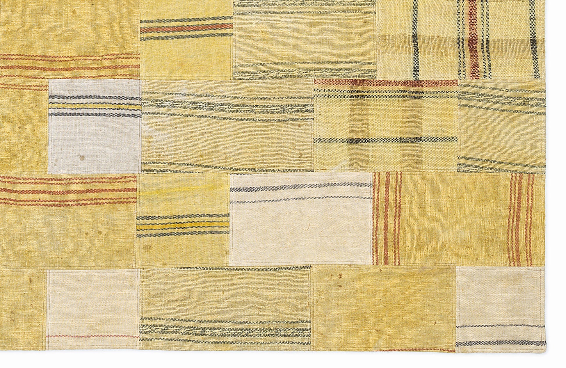 Teselya Sarı Patchwork Yün El Dokuma Halısı 160 x 230 Apex Unique