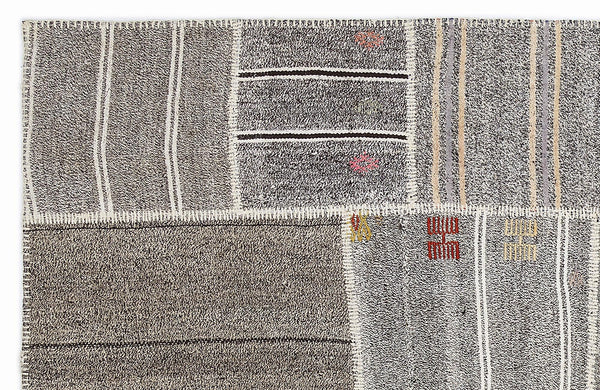 Bej Anadolu Bohem Çizgili Yün Halı 160x230 - Özel Seri