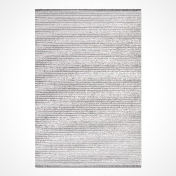 Gri Düz Minimalist Triko Halı - Pati Dostu - Toz Vermez