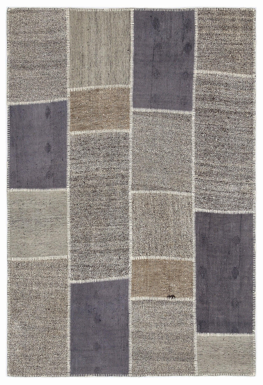 Bej Geometrik Modern Yün Halı 160x230