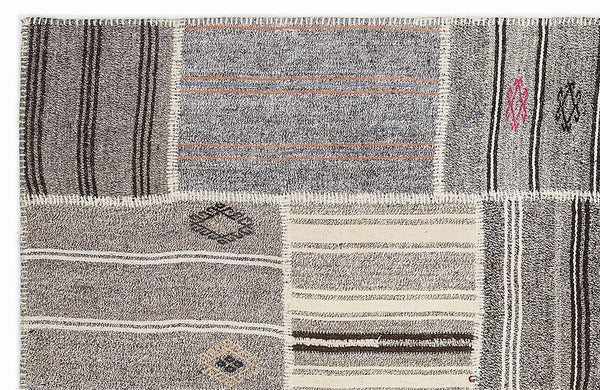 Bej Anadolu Bohem Geometrik Yün Halı 160x230 - Özel Seri