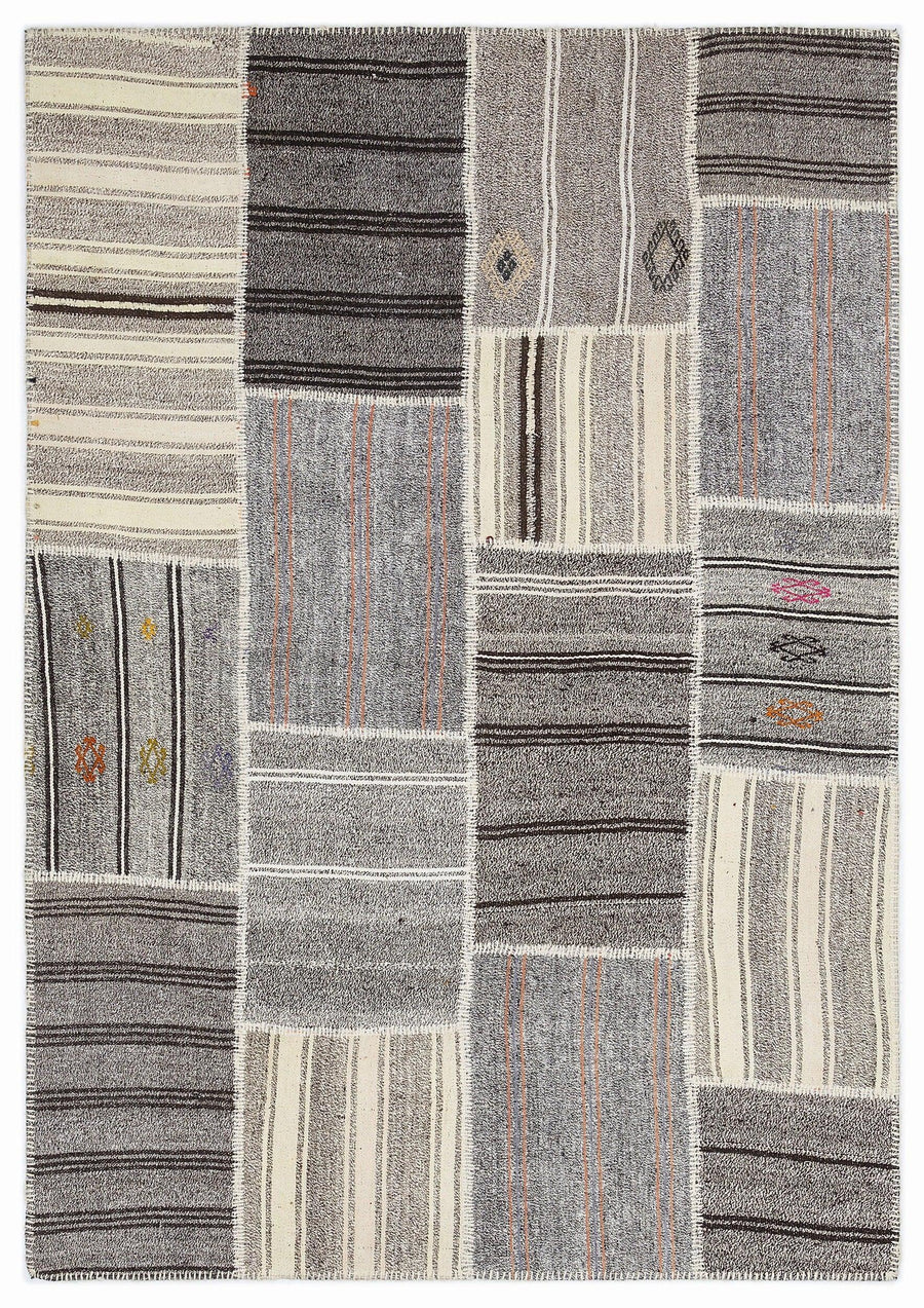 Bej Anadolu Bohem Geometrik Yün Halı 160x230 - Özel Seri