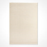 Cream Light Blue Modern Striped Living Room Rug - Polyester