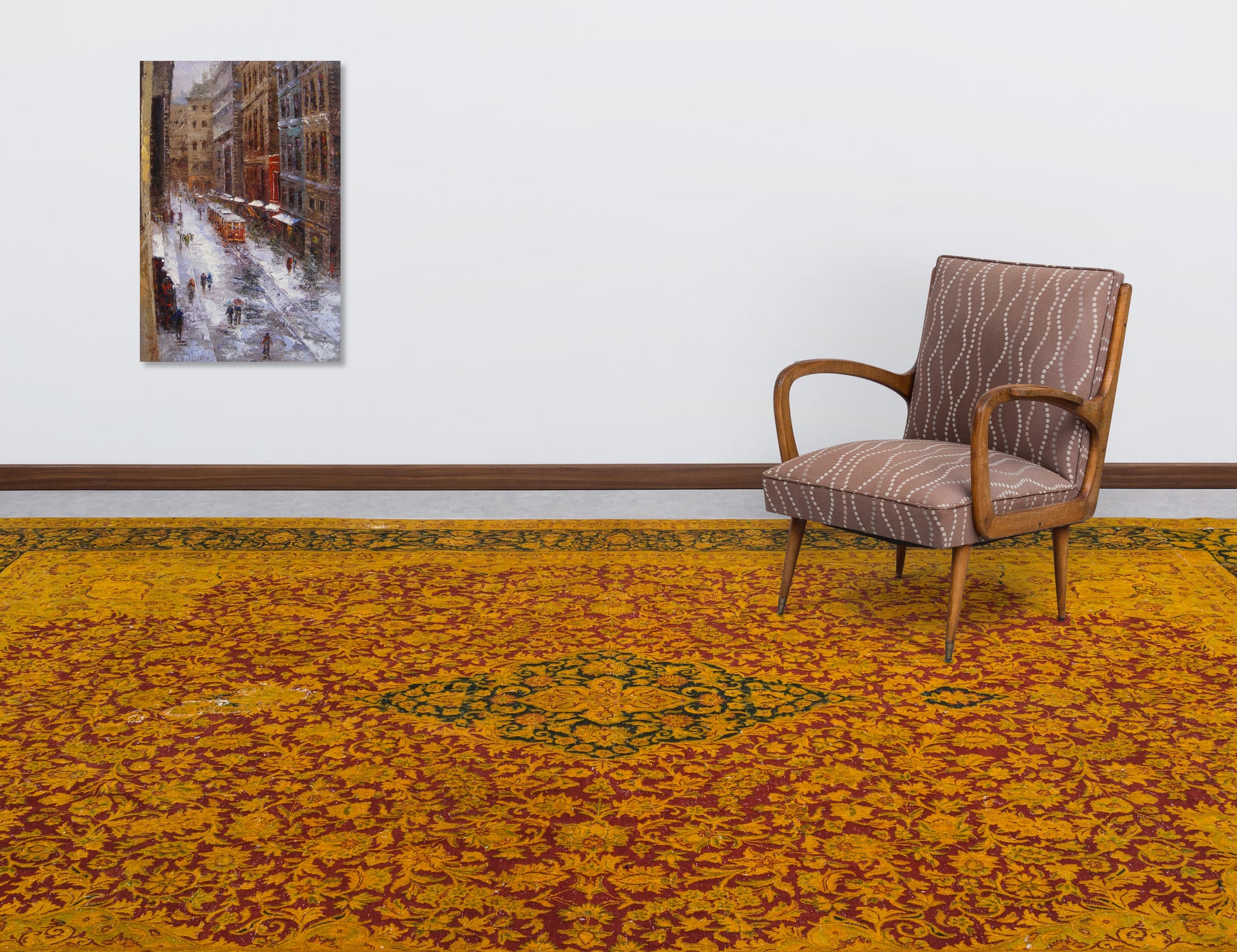 Epir Sarı Eskitme Yün El Dokuma Halısı 285 x 387 Apex Unique