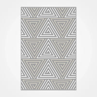 Grey and White Geometric Area Rug | Non-Slip & Washable