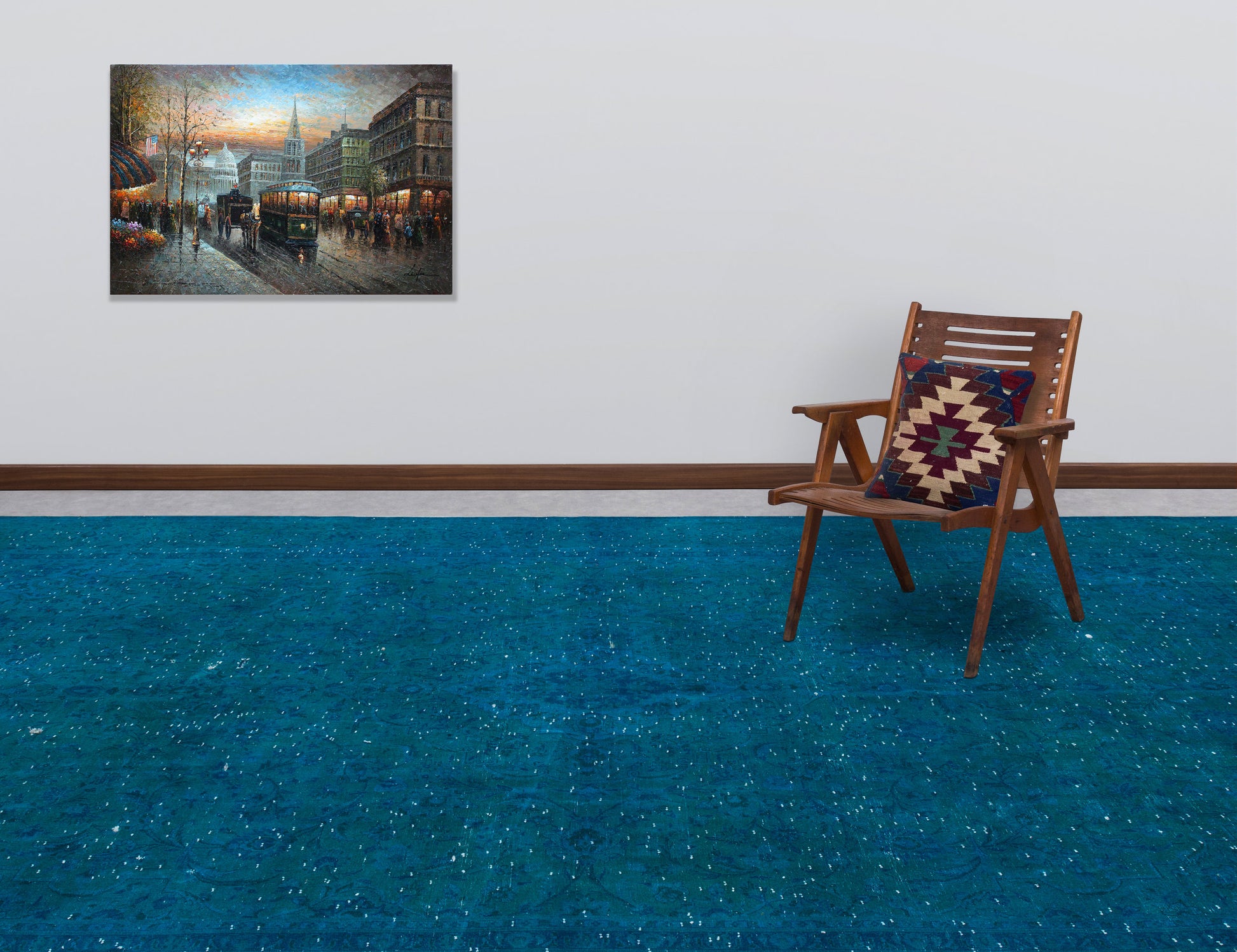 Epir Turkuaz Eskitme Yün El Dokuma Halısı 297 x 393 Apex Unique