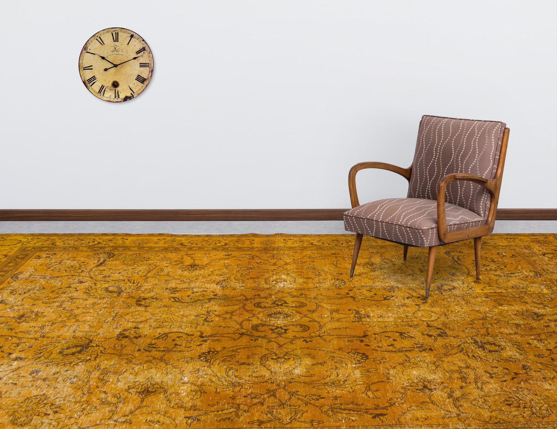 Epir Sarı Eskitme Yün El Dokuma Halısı 282 x 375 Apex Unique