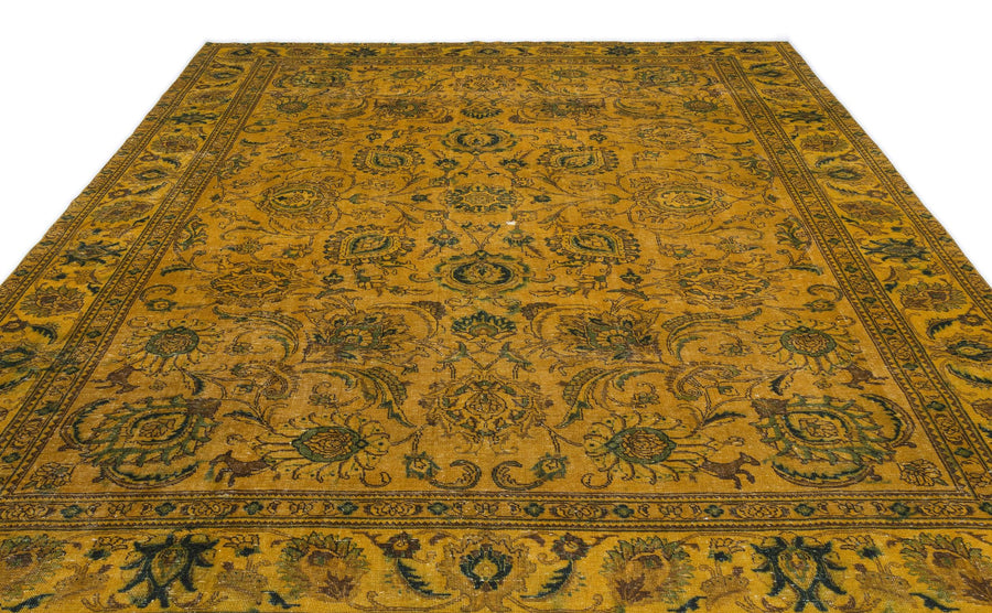 Sarı Eskitme Klasik Yün Halı 276x393