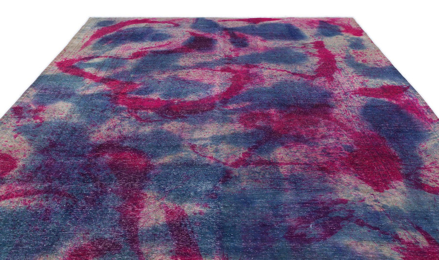 Mavi Bohem Eskitme Yün Halı 286x394