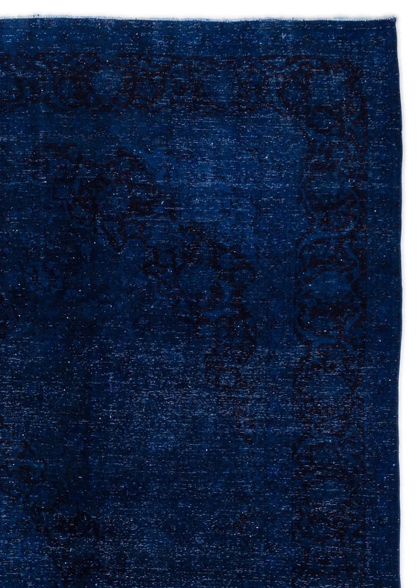 Mavi Eskitme Klasik Yün Halı 289x409
