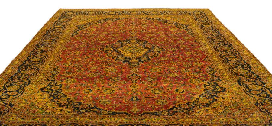 Sarı Klasik Madalyonlu Yün Halı 283x292