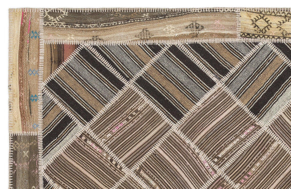 Bej Anadolu Bohem Geometrik Yün Halı 170x235 - Özel Seri